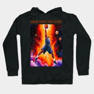 Basketball Player Dunking Digital Oil Painting Motivating Message Hoodie